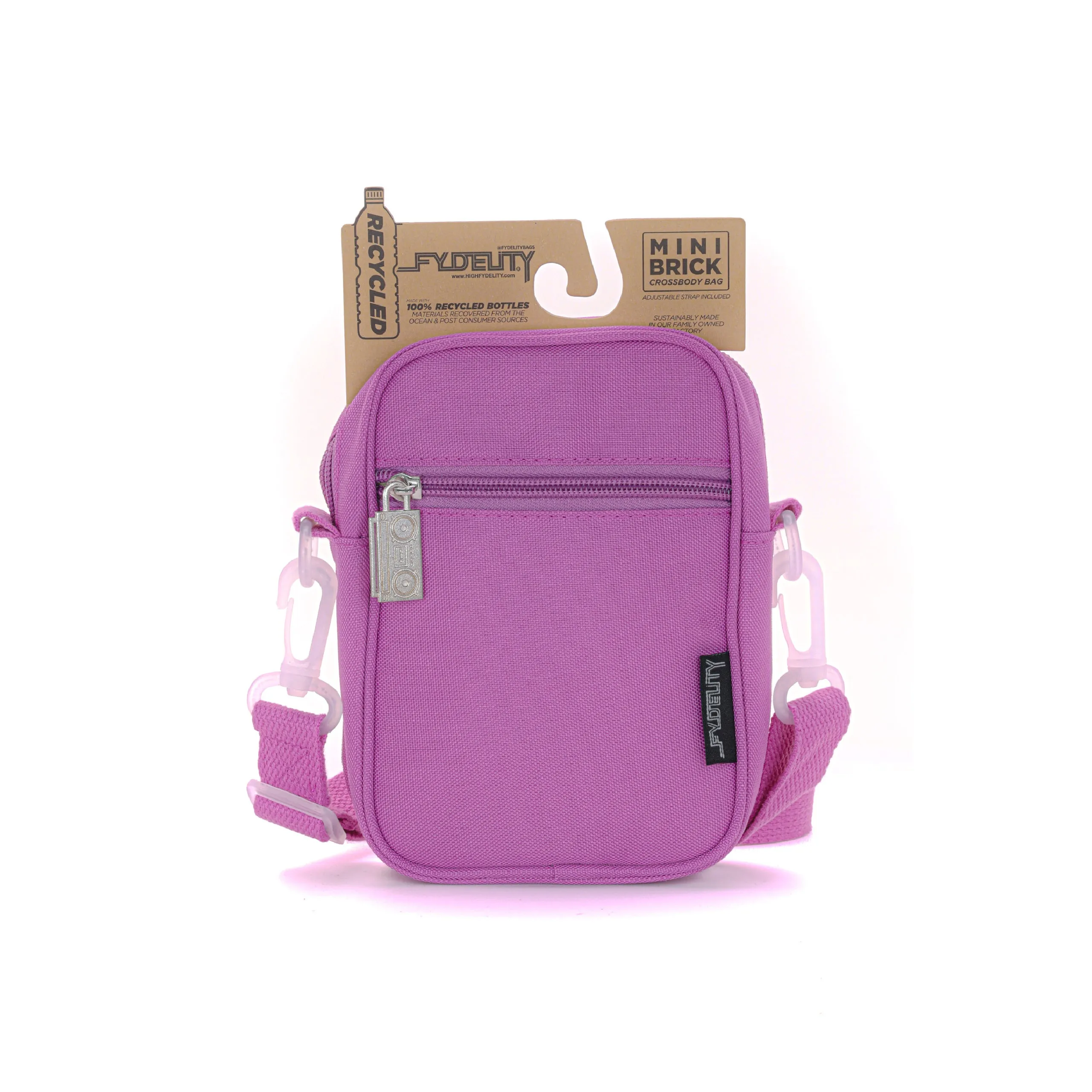 Brick Bag | Mini Crossbody | Recycled RPET | Neon Purple