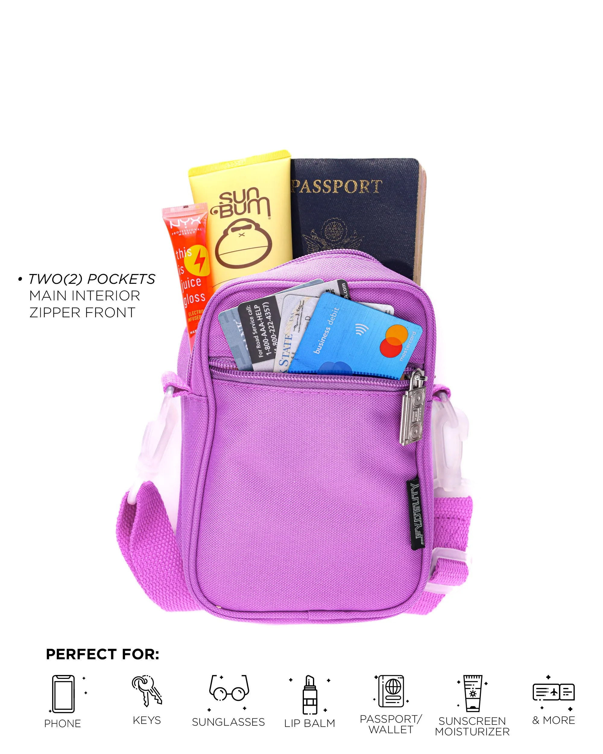 Brick Bag | Mini Crossbody | Recycled RPET | Neon Purple