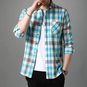 Bright Multi-Color Plaid Patterned Shirt