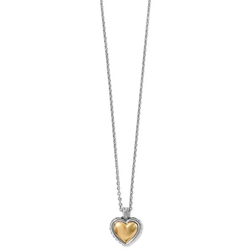 Brighton | Pretty Tough Bold Two Tone Heart Petite Necklace