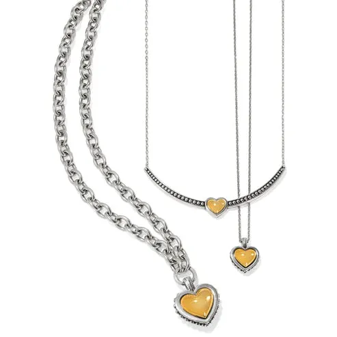 Brighton | Pretty Tough Bold Two Tone Heart Petite Necklace