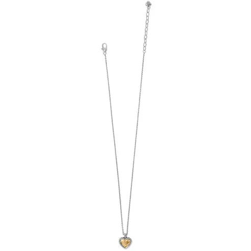 Brighton | Pretty Tough Bold Two Tone Heart Petite Necklace