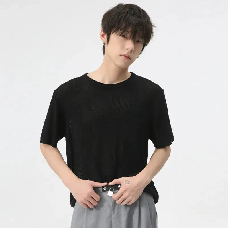 Broadcloth Loose Casual Round Neck T-Shirt