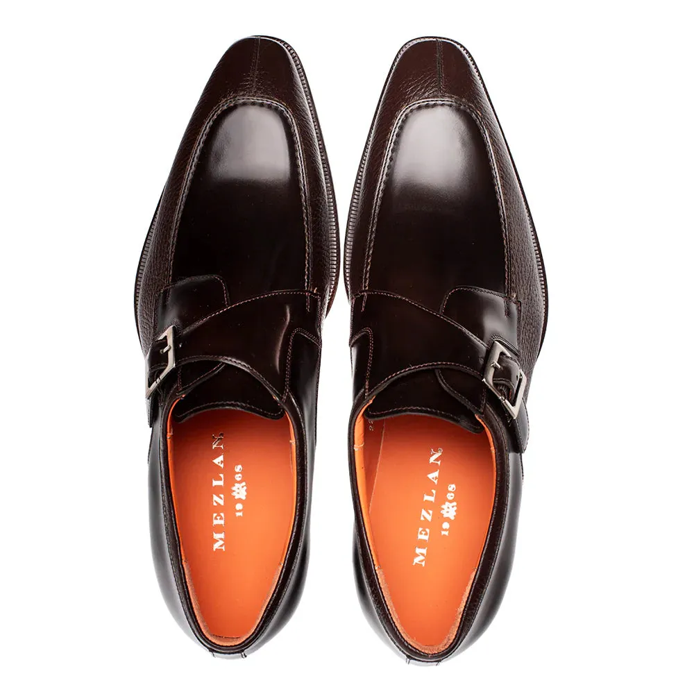 Brown Mezlan Men's Monk Strap Genuine Leather Shoes Pego Style No: 21158