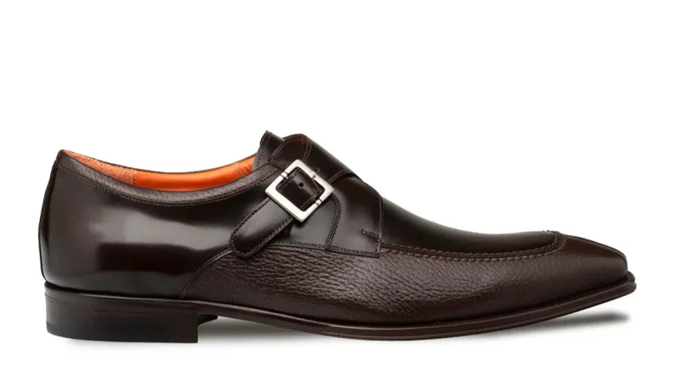 Brown Mezlan Men's Monk Strap Genuine Leather Shoes Pego Style No: 21158