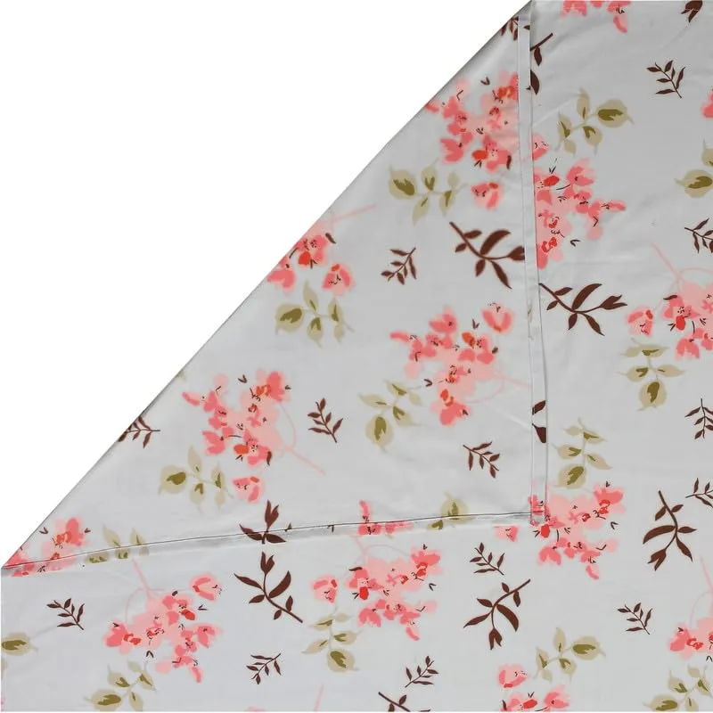 BSB HOME Premium Cotton All Round Elastic Fitted Bedsheets for Double Bed with 2 King Size Pillow Covers 220tc Supersoft |Wrinkel Free Bed Cover Size - 72 x 78  10 inches | Pink Flower & Aqua