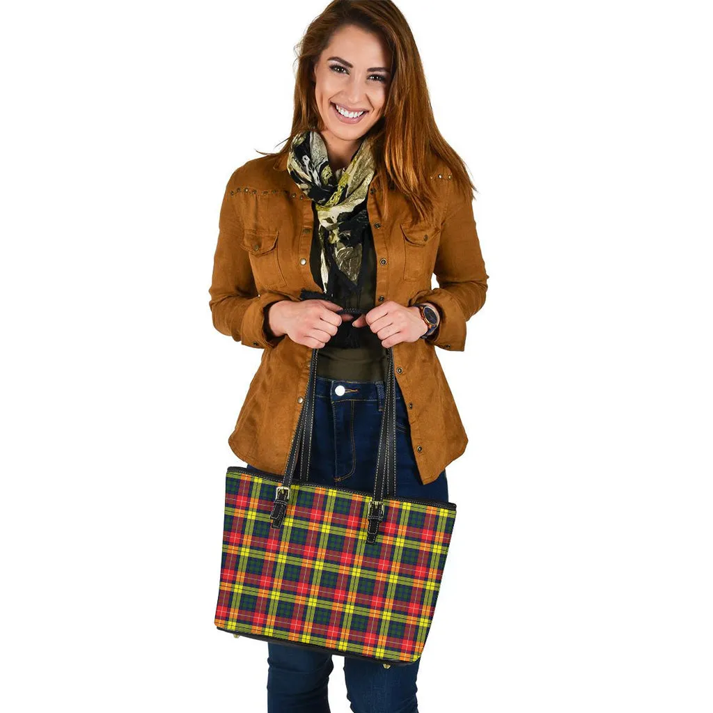Buchanan Modern Tartan Leather Tote Bag