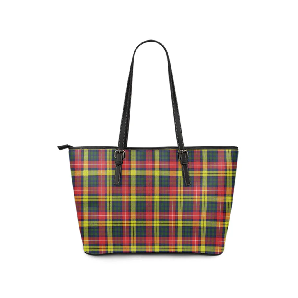 Buchanan Modern Tartan Leather Tote Bag