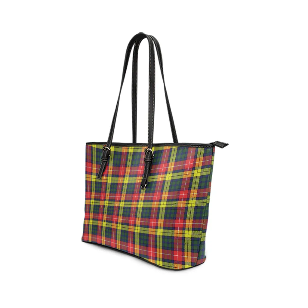 Buchanan Modern Tartan Leather Tote Bag