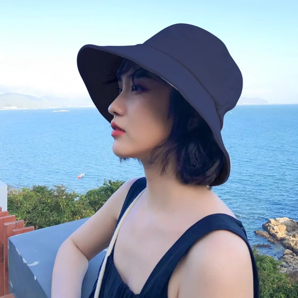 Bucket Hat, Summer Travel Beach Sun Hat, Bucket Hat for Women Men Cotton Unisex Foldable Fisherman Hat Outdoor Cap, Khaki