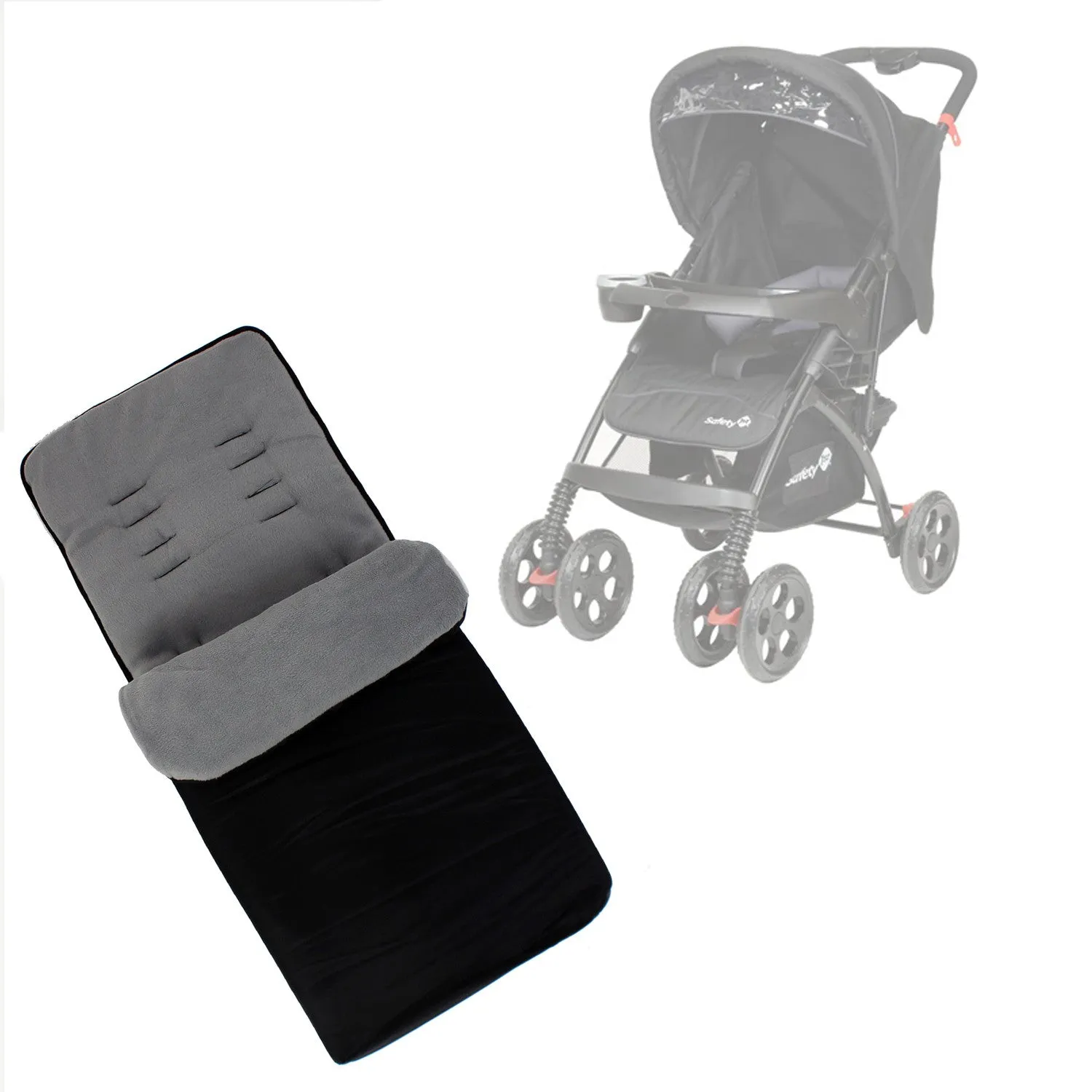 Buddy Jet Foot Muff Grey Suitable For Safety 1st SF1 Travel System (Black Sky)