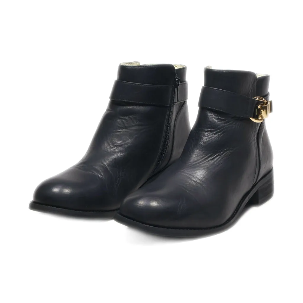 Buffalo Ankle Boots Leather Black Colour For Women