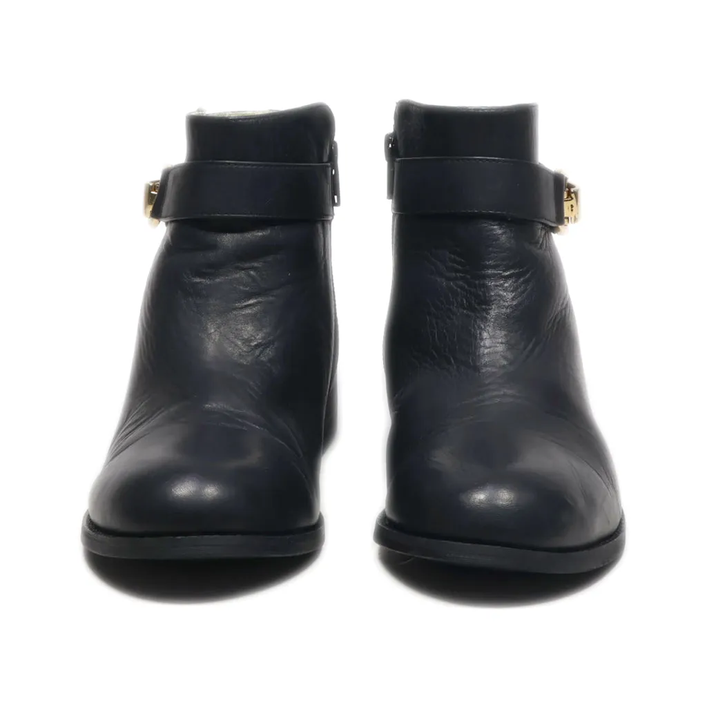 Buffalo Ankle Boots Leather Black Colour For Women