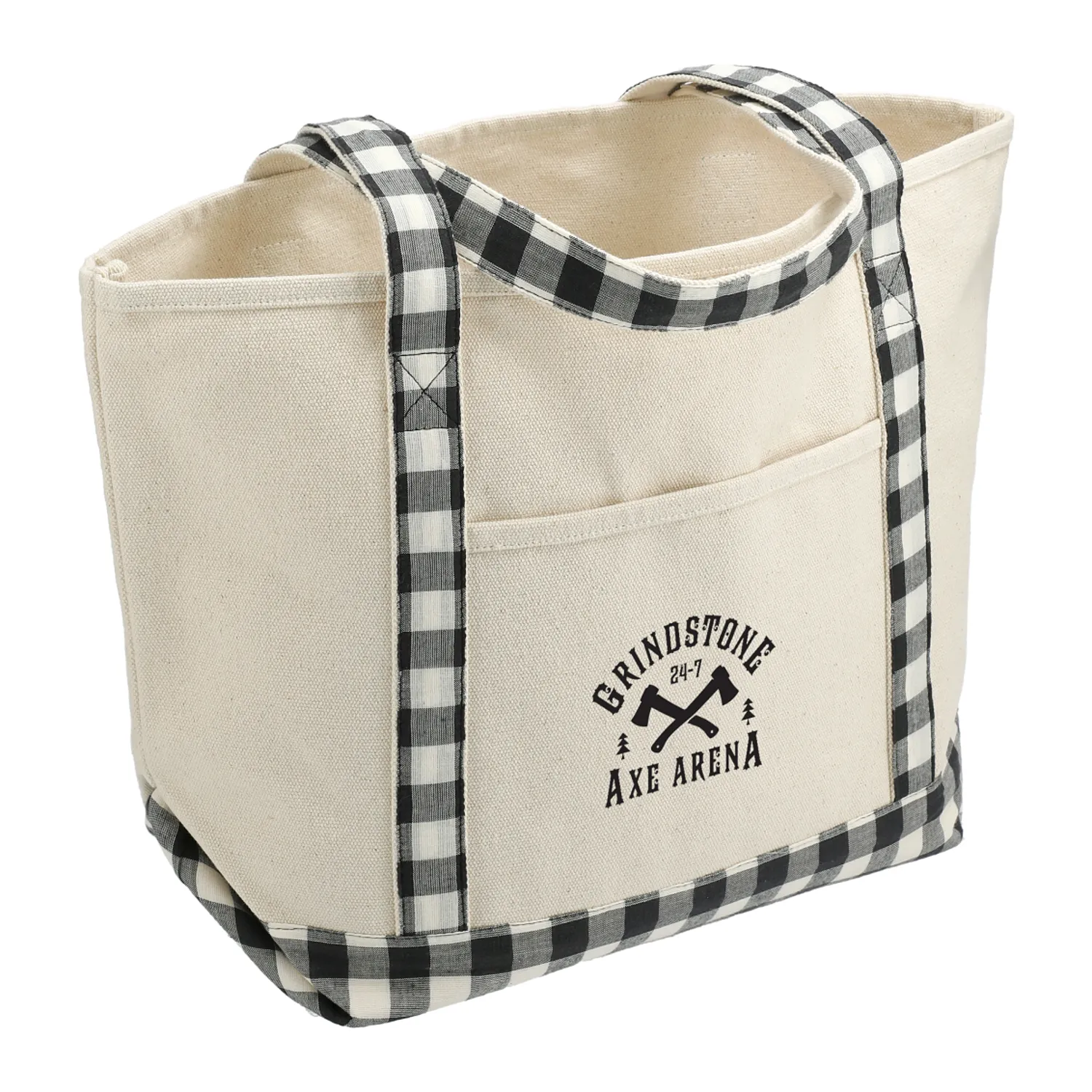 Buffalo Plaid 18oz Cotton Boat Tote