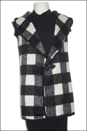 Buffalo Plaid Vest with Hook Closure
