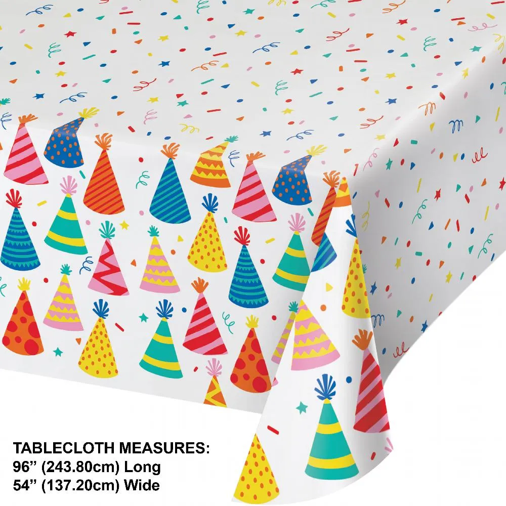 Bulk Hats Off Birthday Tablecover, Paper 54"x96" (Case of 6)