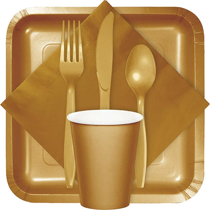 Bulk Pack of 100 Glittering Gold Beverage Napkins 2Ply