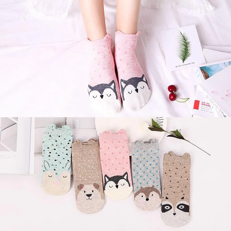 Bundle Pack - Vibrant and Cute Animal Ankle Socks