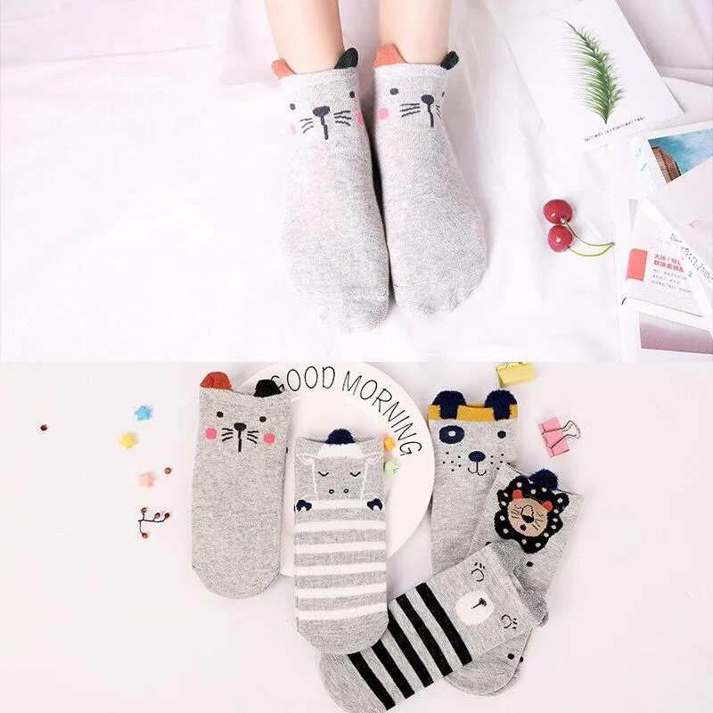Bundle Pack - Vibrant and Cute Animal Ankle Socks