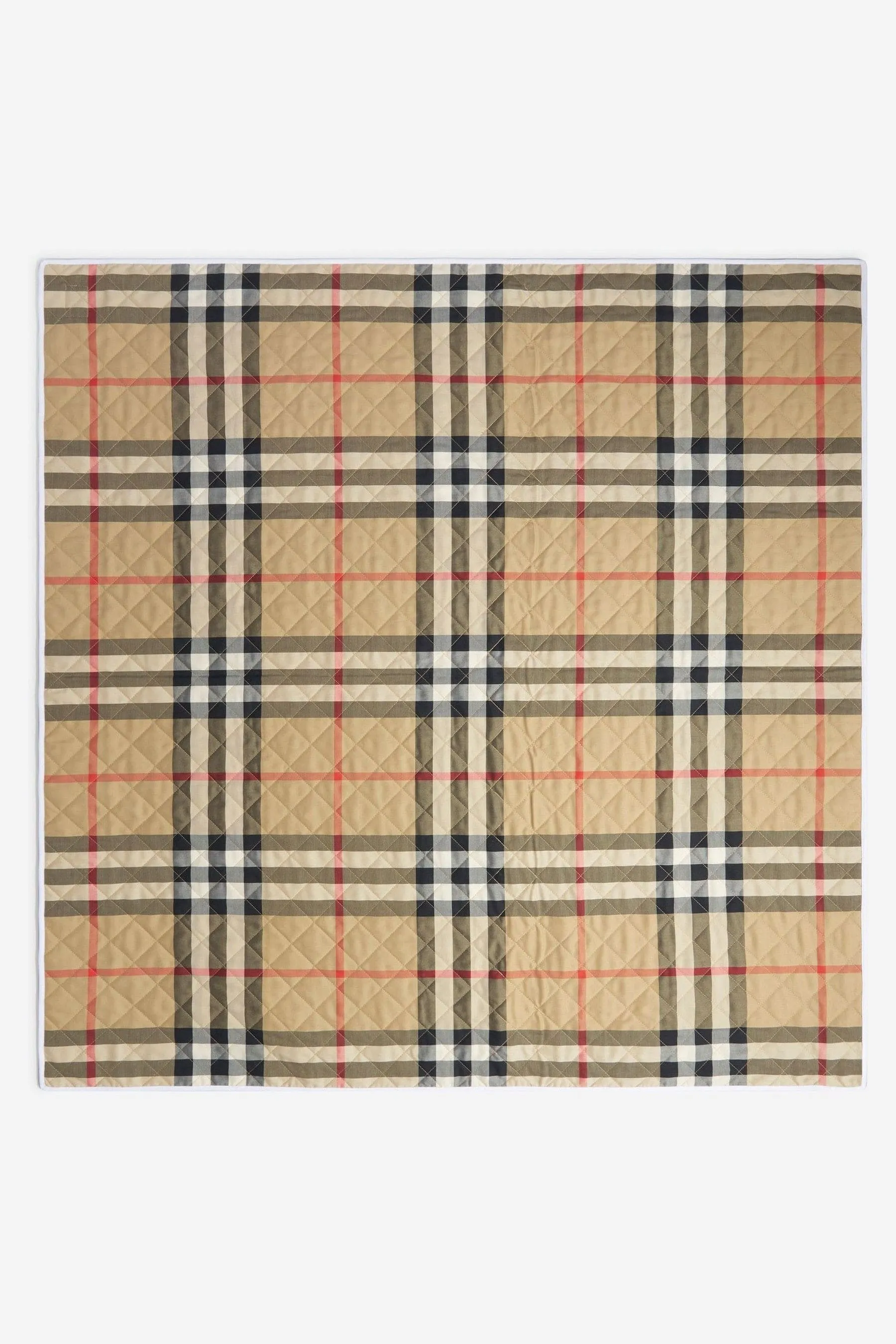 Burberry Baby Teri Quilted Check Blanket in Beige