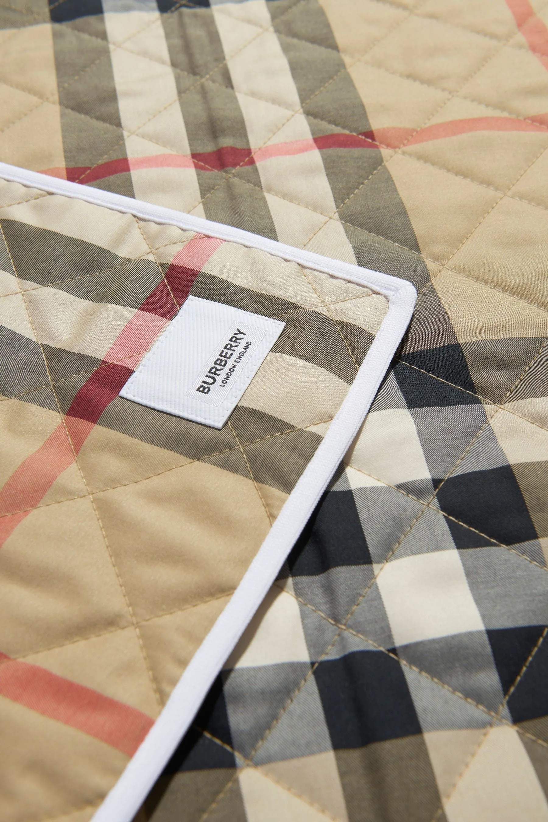 Burberry Baby Teri Quilted Check Blanket in Beige