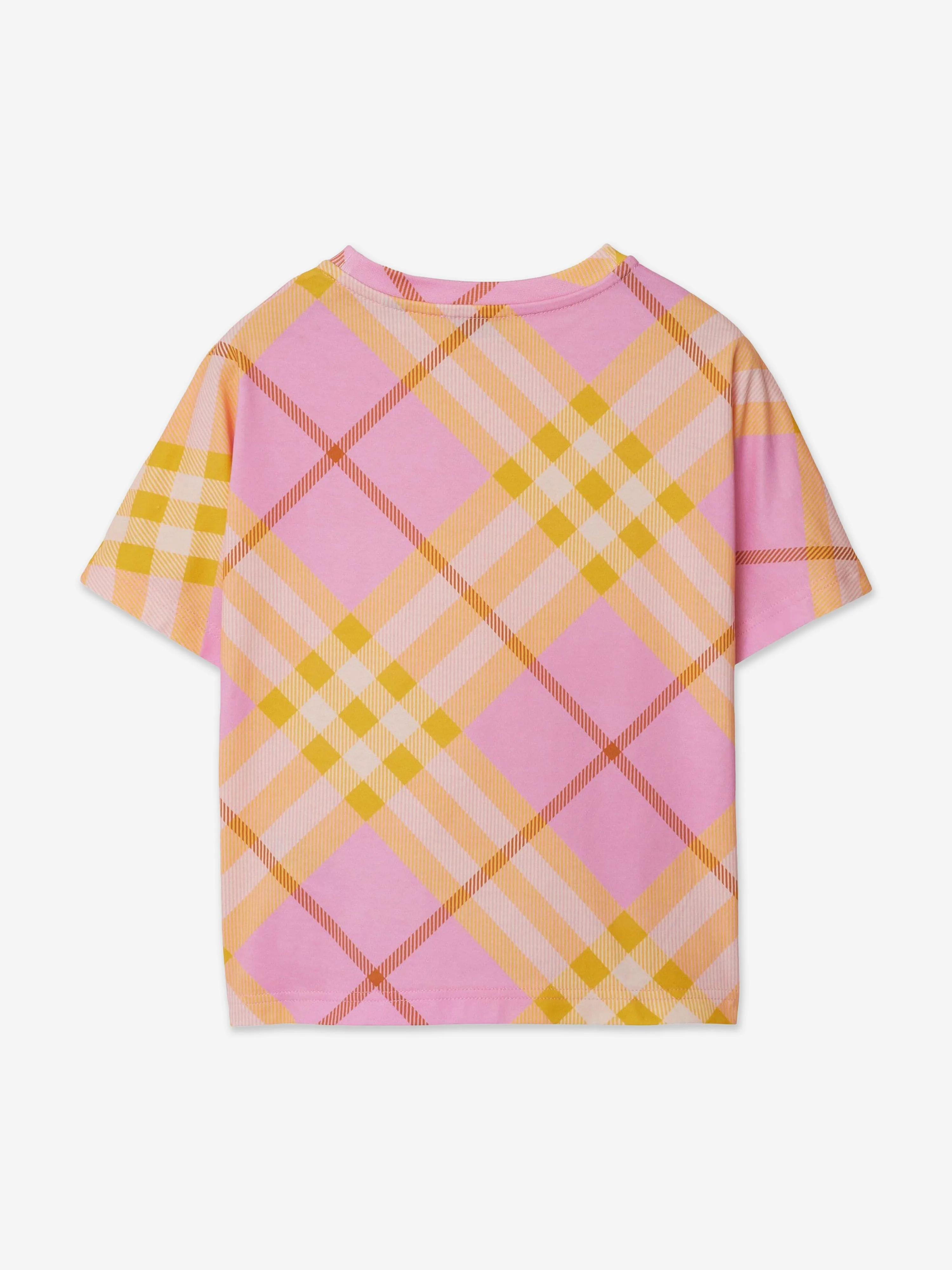 Burberry Girls Lilia Check T-Shirt in Pink