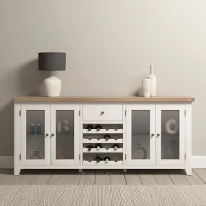 Burford Grand Sideboard with Wine Rack in Warm White
