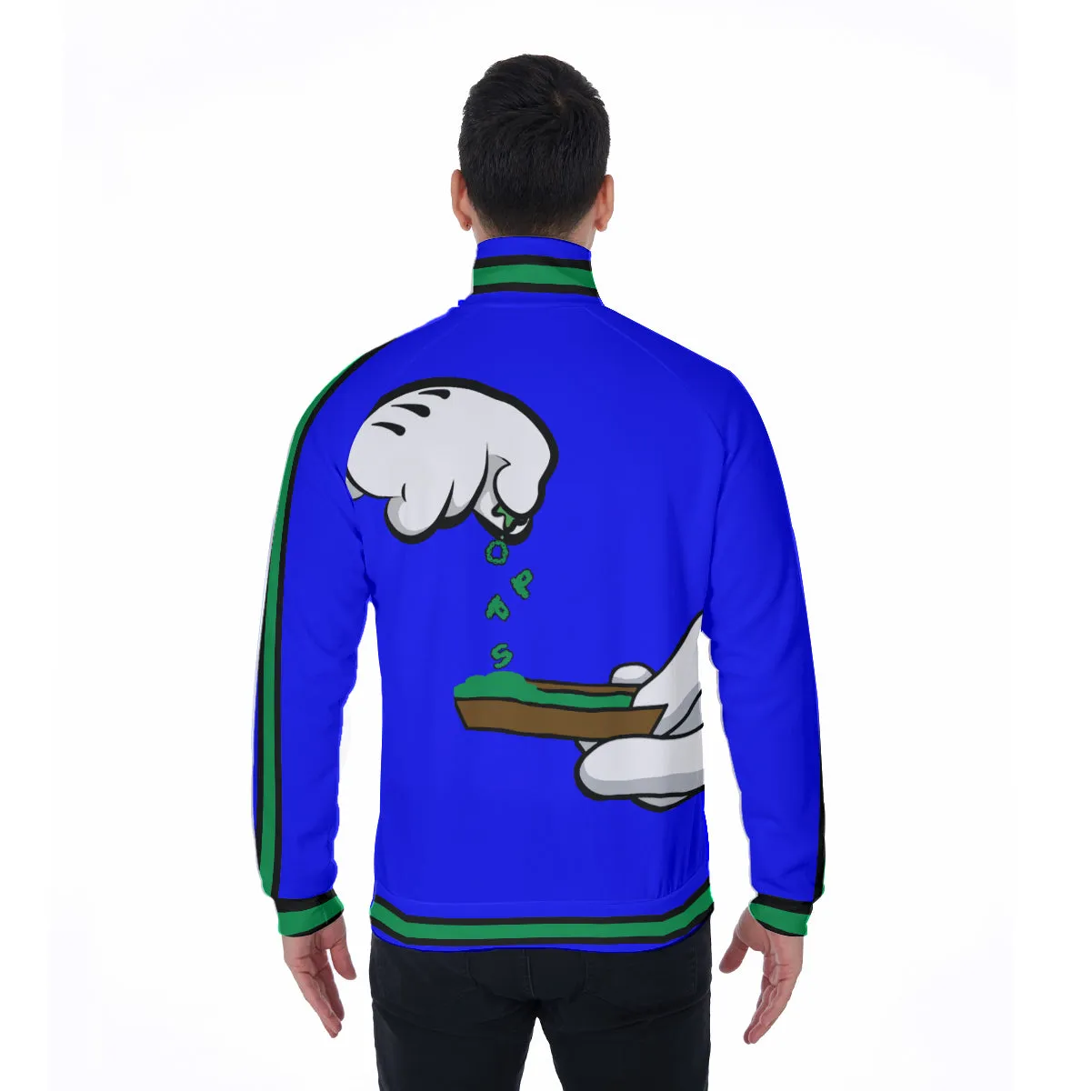 BURN THE OPPS BLUE Stand Collar Jacket