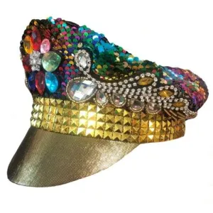 Burning Man Sequin Rainbow Hat