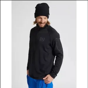 Burton AK Men's Helium Power Grid Half-Zip Fleece True Black