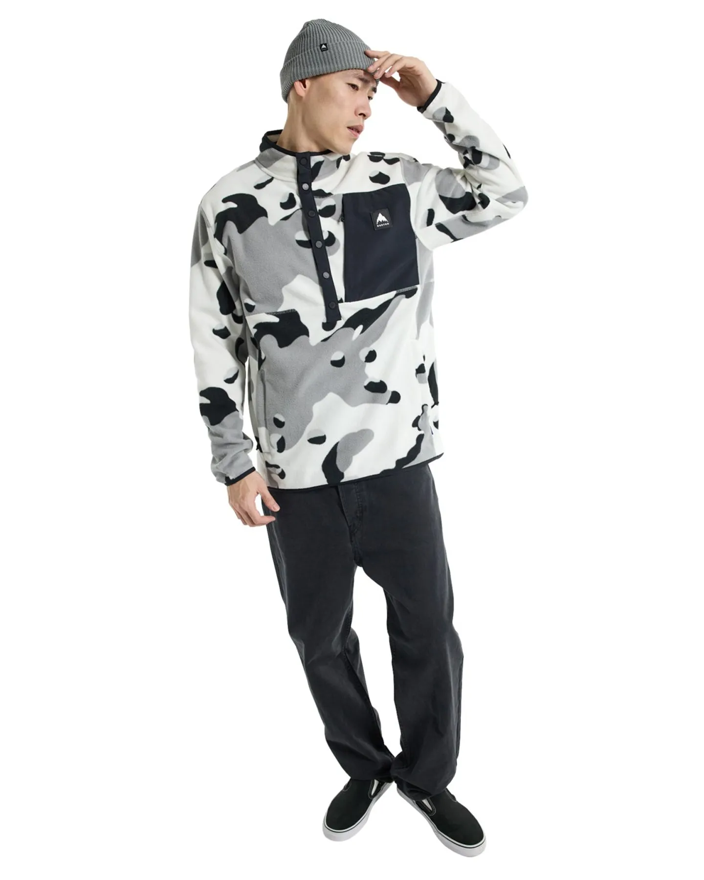 Burton Men's Cinder Fleece Pullover - Stout White Cookie Camo