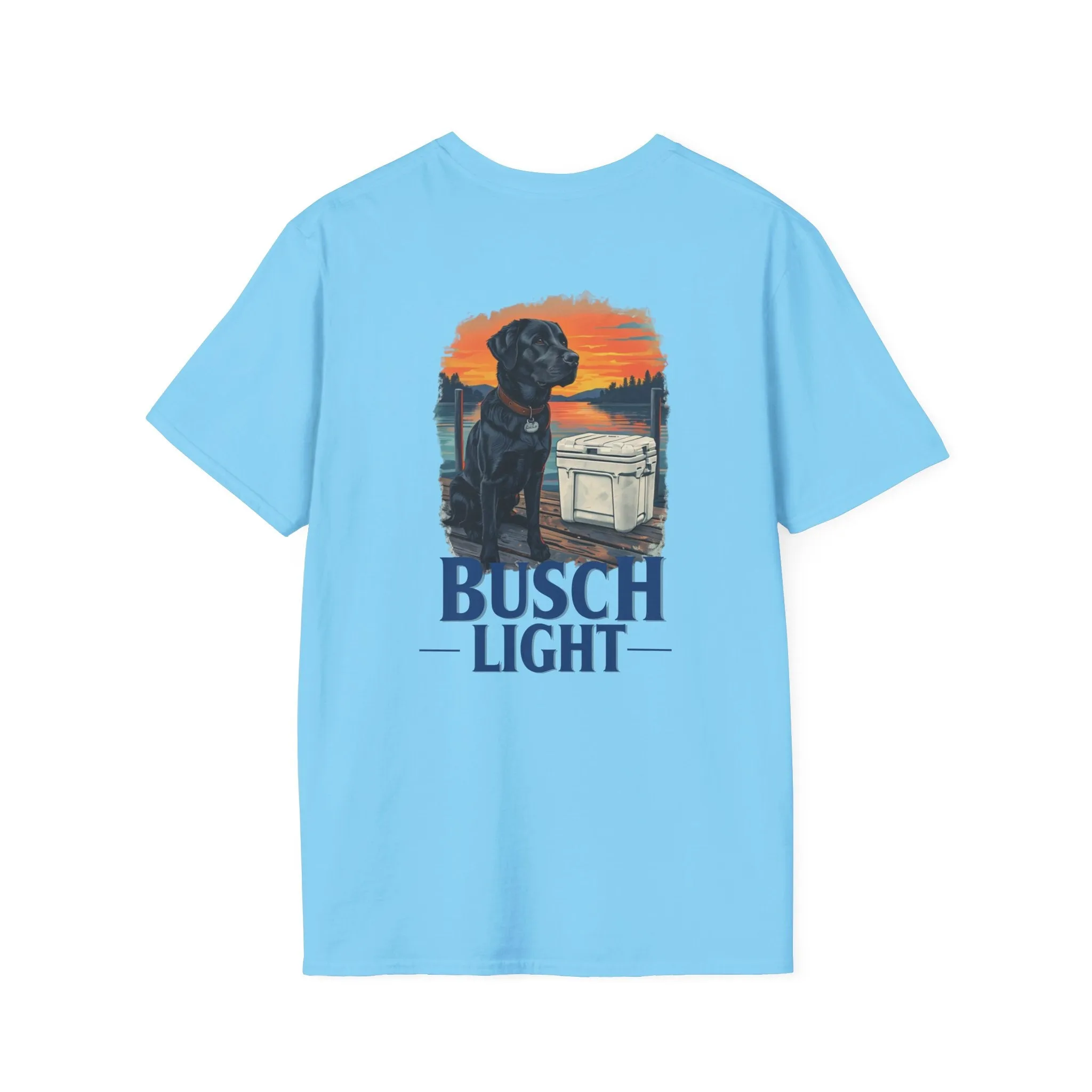 Busch Light Black Lab Lake Sunset Softstyle Graphic T-Shirt