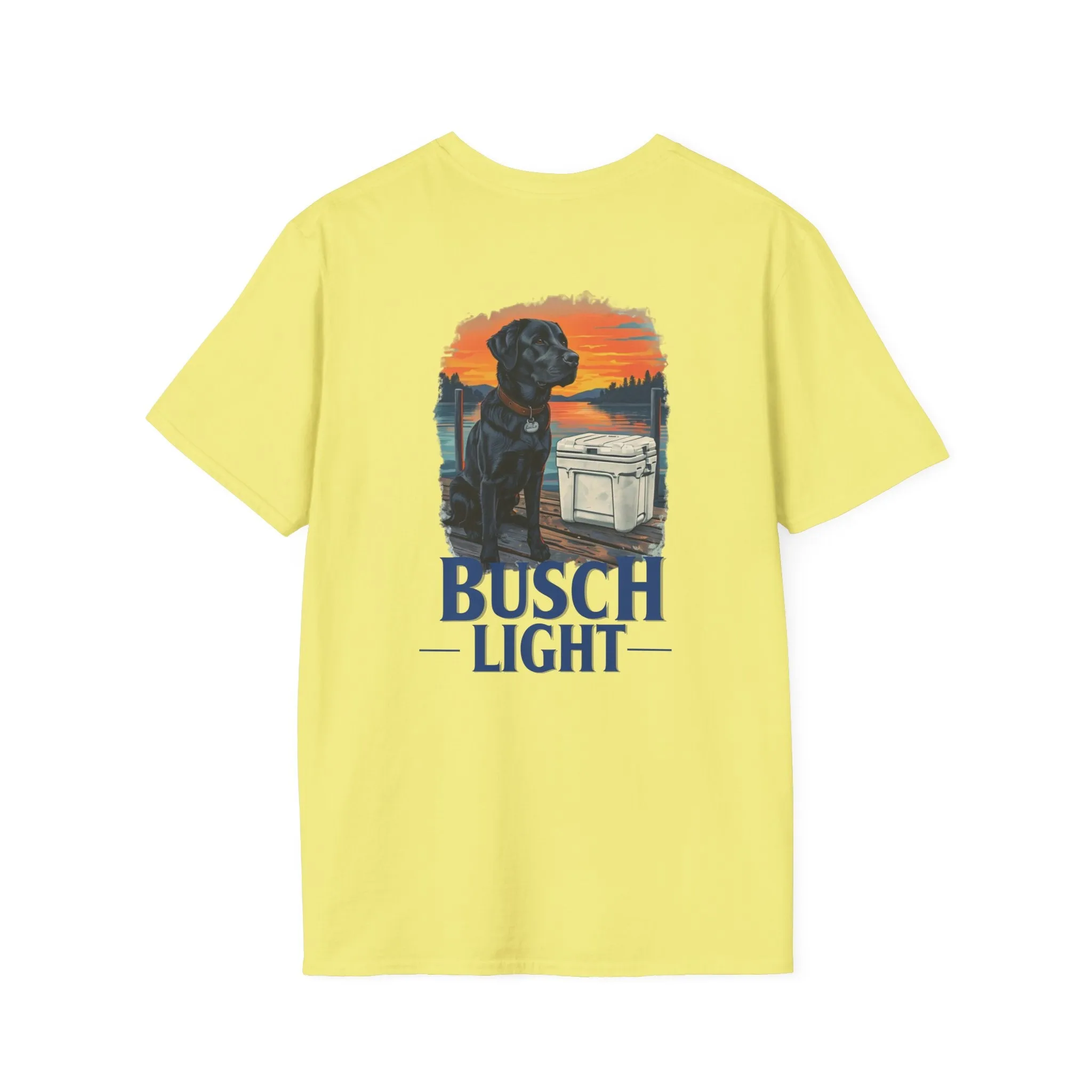 Busch Light Black Lab Lake Sunset Softstyle Graphic T-Shirt