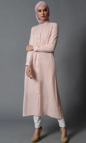 Button Down Long Rayon Shirt - Final Sale
