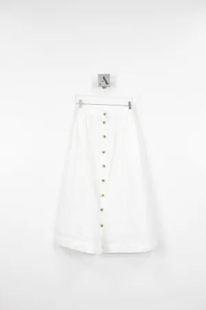 Button Front Long Skirt