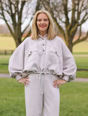 Button Up Jersey Hoodie Set