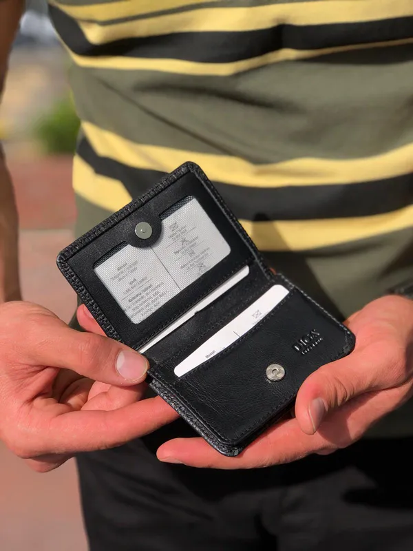Buy Black Leather Card Holder by GentWith.com with Free Shipping