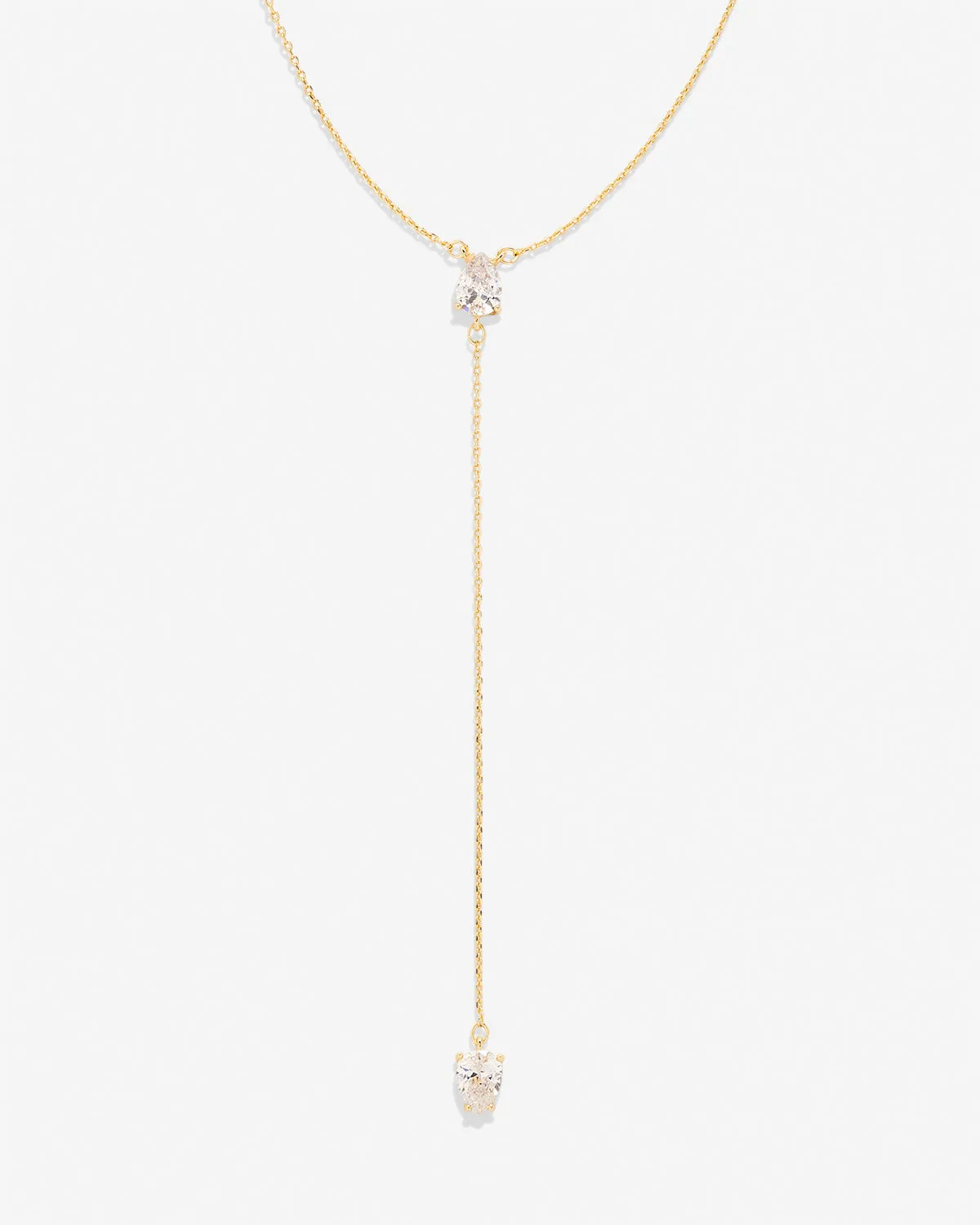 By My Side Pear Cut Lariat Necklace