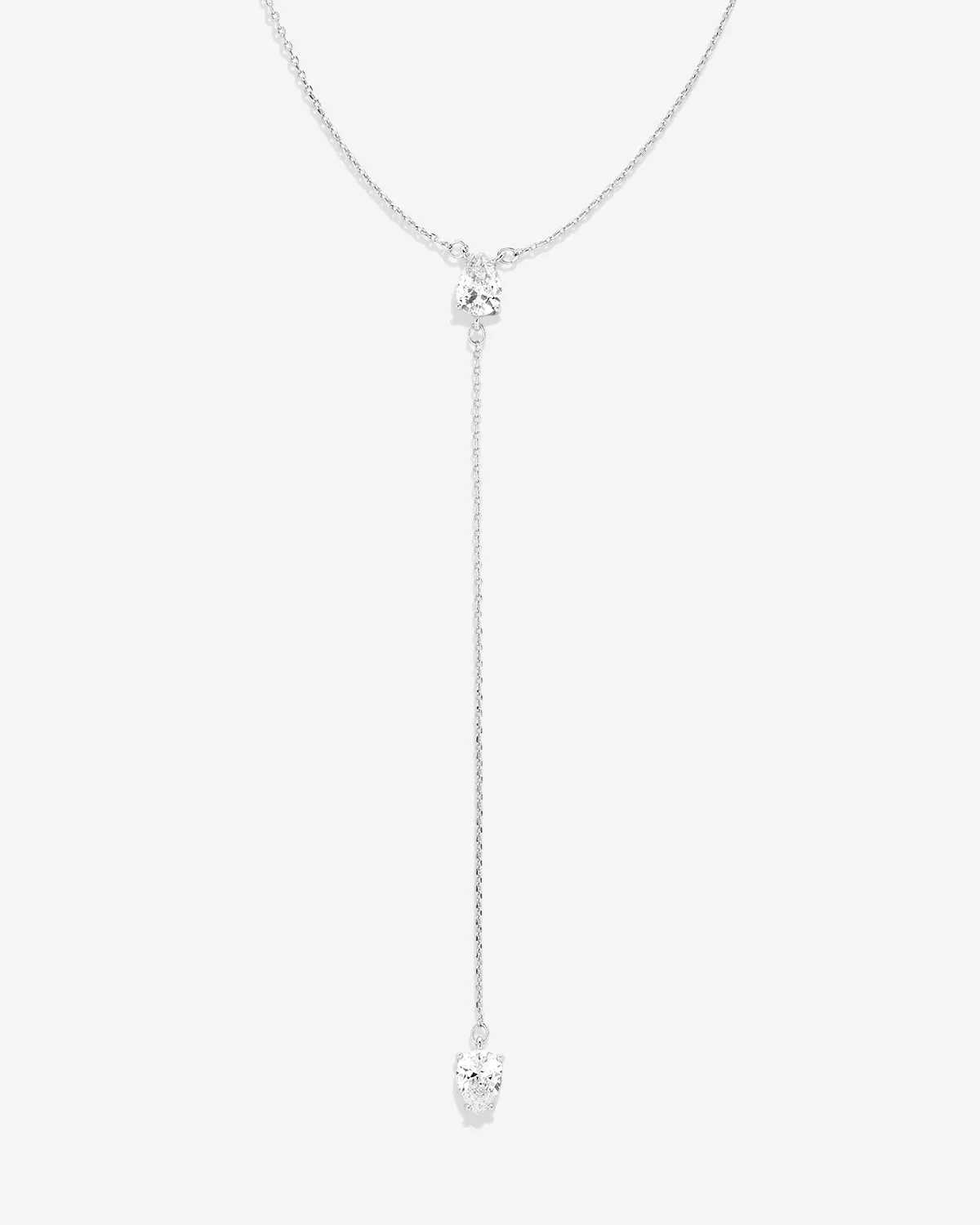 By My Side Pear Cut Lariat Necklace