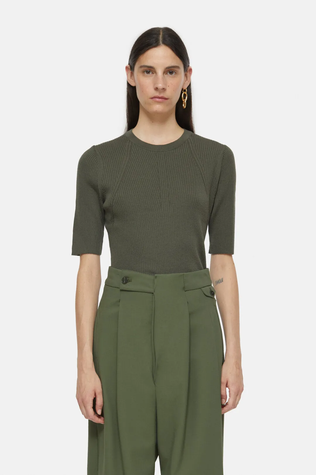 C9656192U22 Ribbed knit shirt