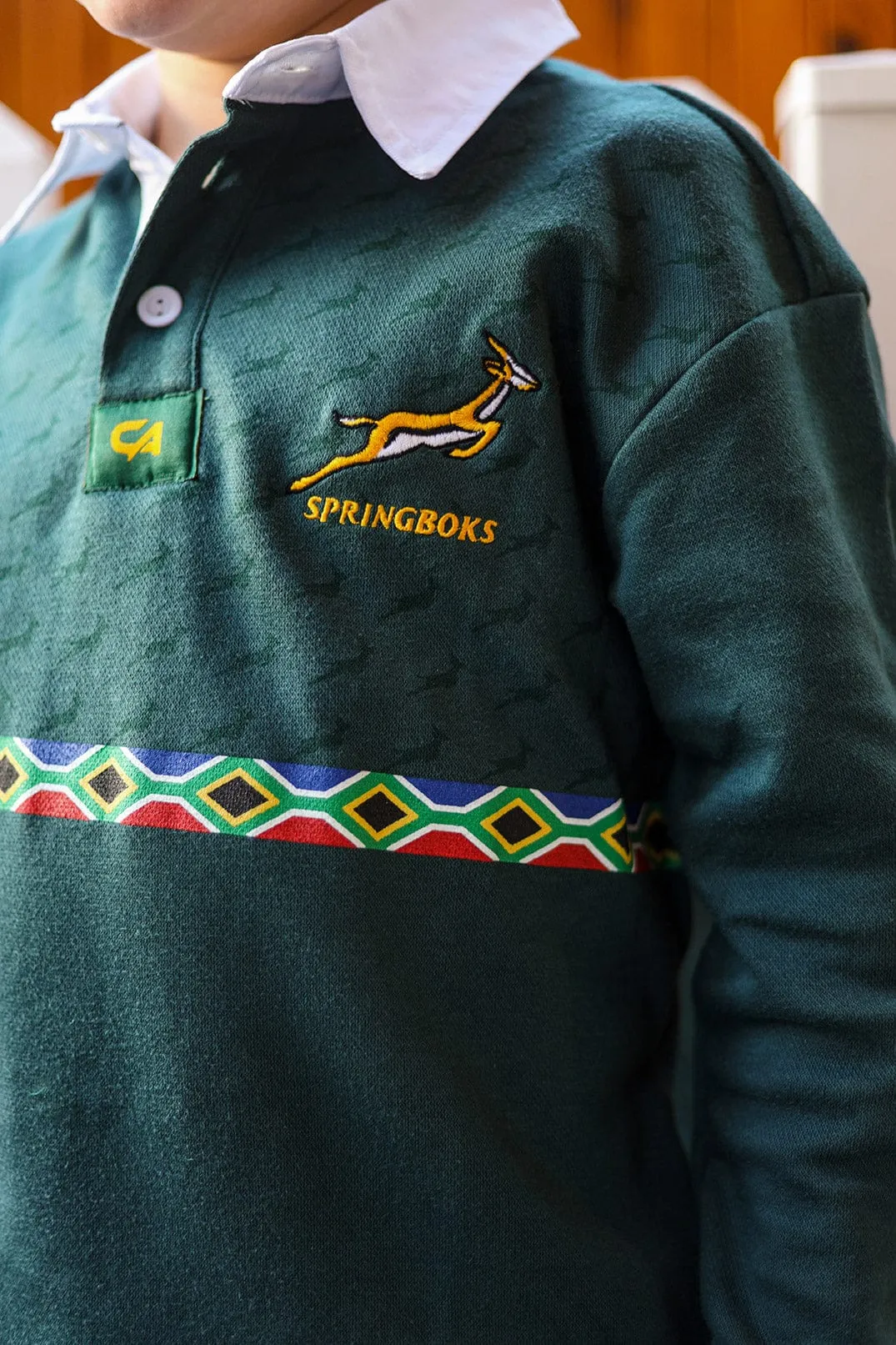 CA JNR Supporters Cotton Golfer L/Sleeve | Green Amandla