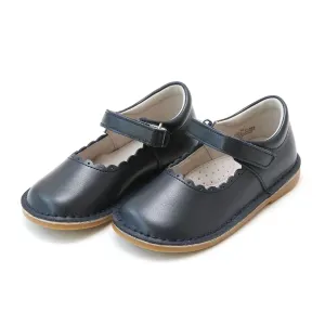 Caitlin Scalloped Mary Jane in Navy