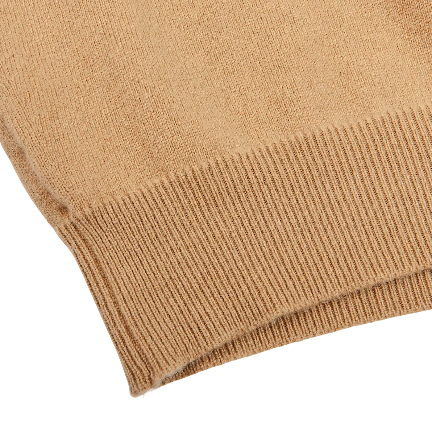 Camel Beige Crew Neck Cashmere Sweater
