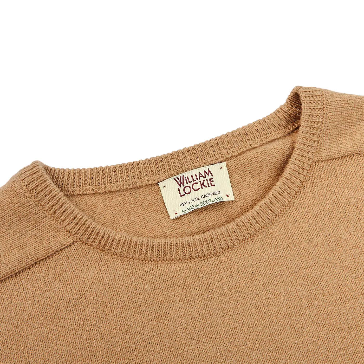 Camel Beige Crew Neck Cashmere Sweater