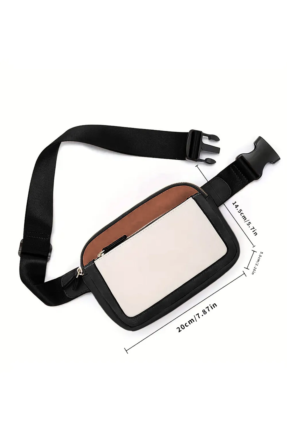 Camel Minimalist Multi-zipped Crossbody Bag