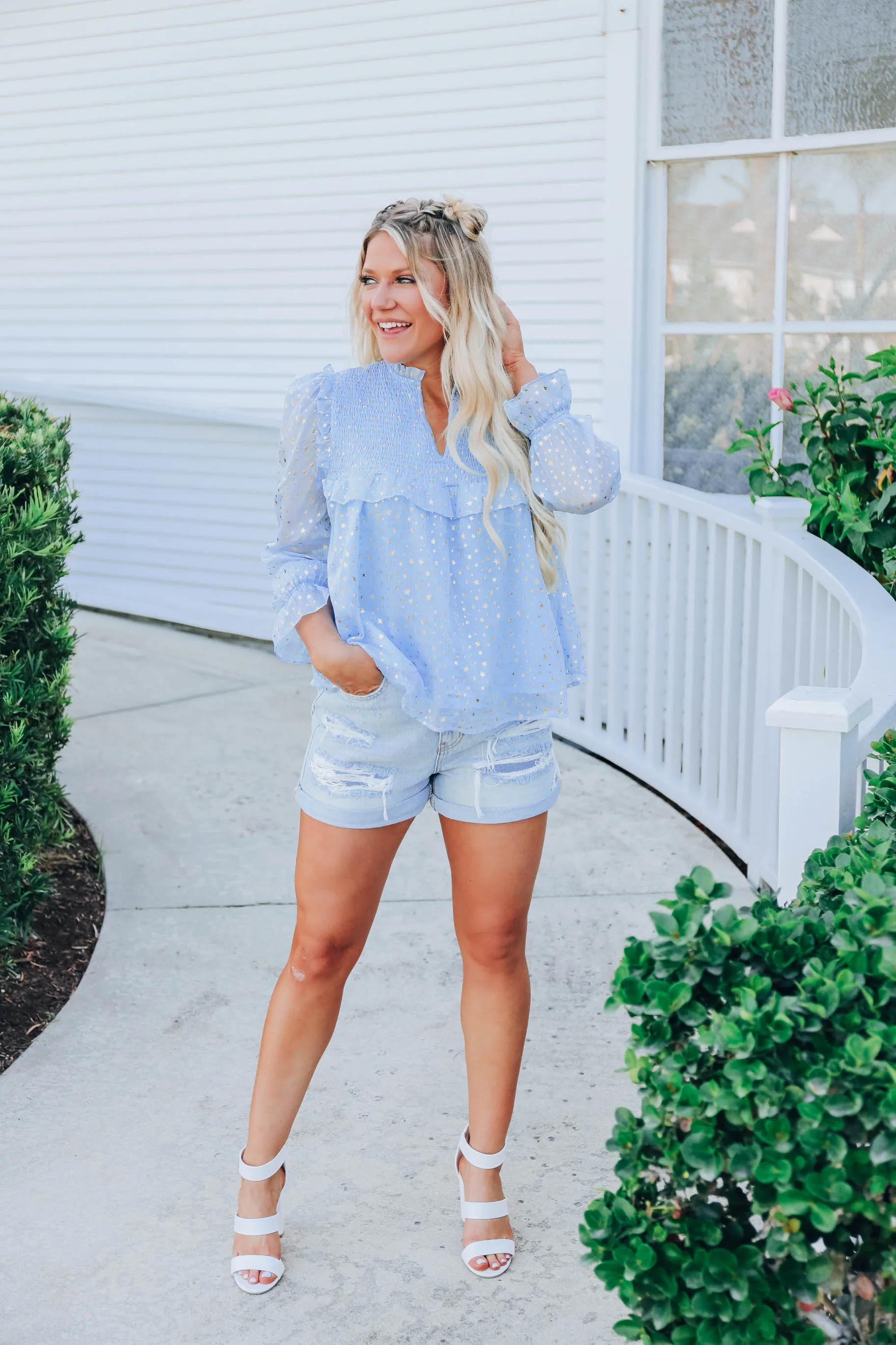 Capella Chiffon Blouse - Blue