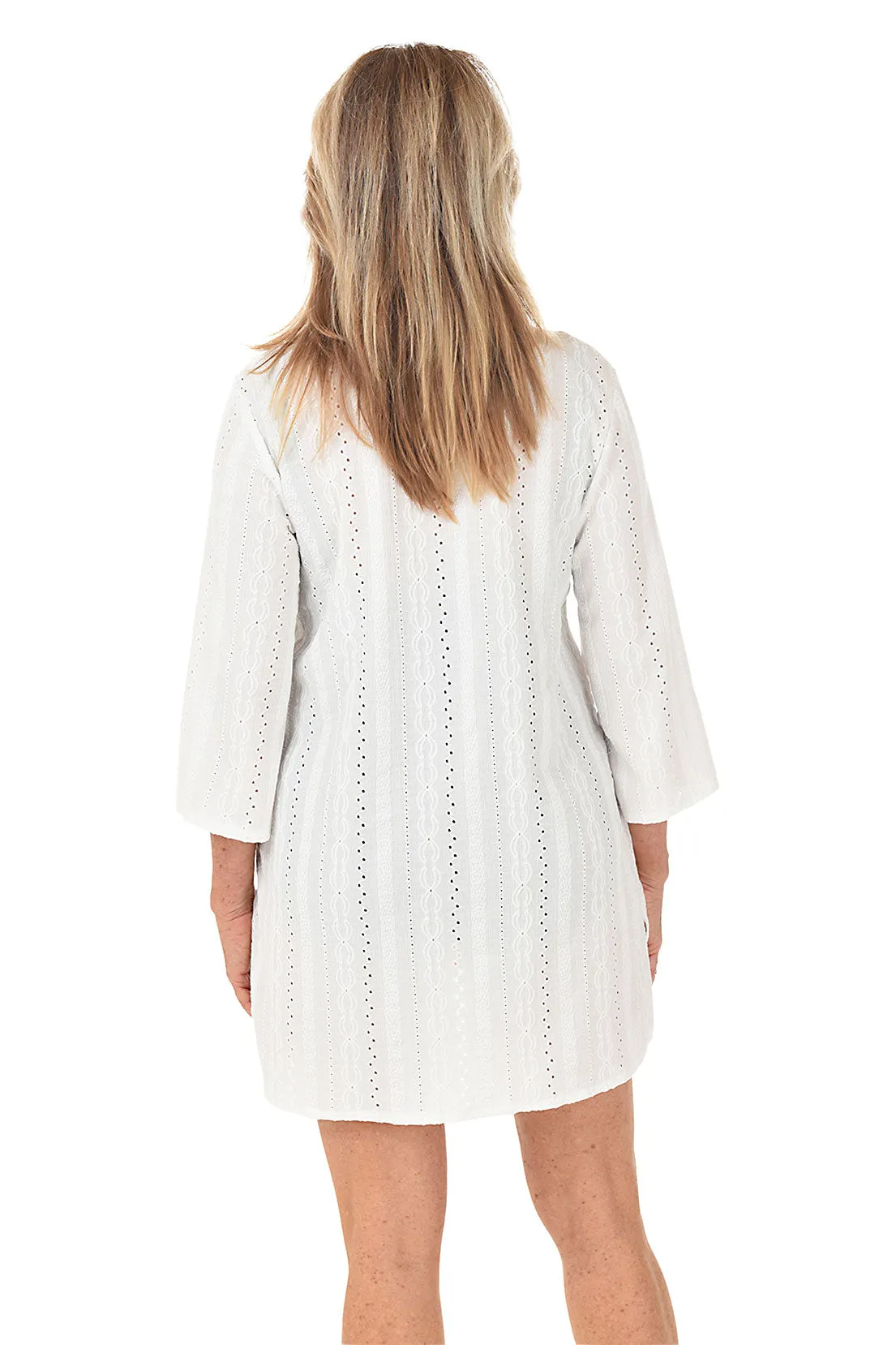 Capri Pointelle Lace-Up Neck Cover-Up