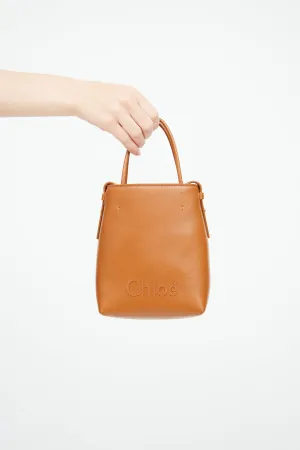 Caramel Leather Micro Sense Tote Bag