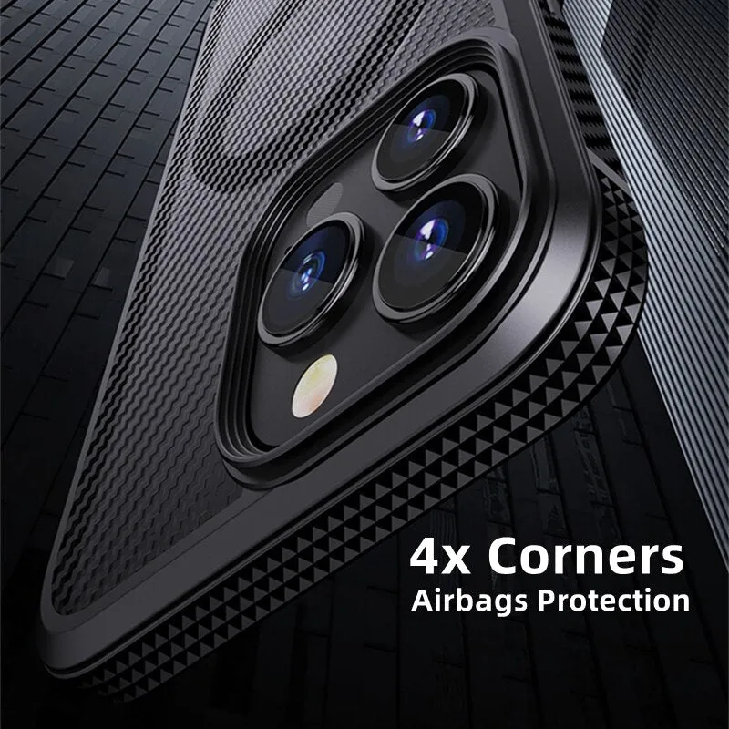 Carbon Fiber Matte Magsafe Phone Case For iPhone