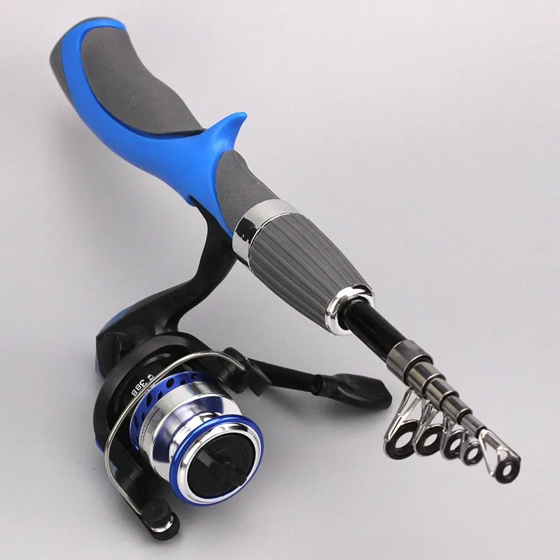 Carbon Fiber Rod Superhard Boat Ice Fly Lure Fishing Rod With High Quality Fishing Reel Fishing Tackle set 1.4m Length
